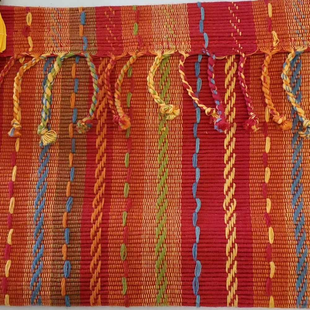 Rust Multicolored Fringe Envelope Handbag - image 3